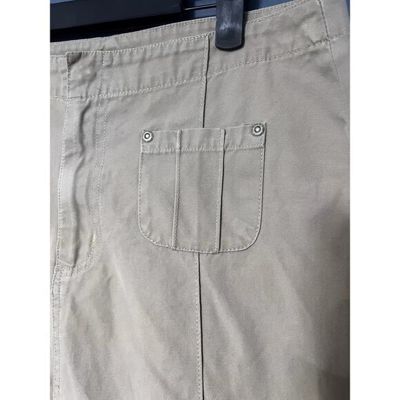 VTG Of Khakis Long Chino Skirt Maxi Slit Minimalist Khaki Tan Large Y2K - Picture 2 of 7